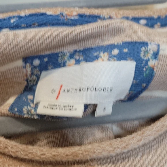 Anthropologie Women’s Crew Neck Striped Long Sleeve Top - Picture 4 of 8